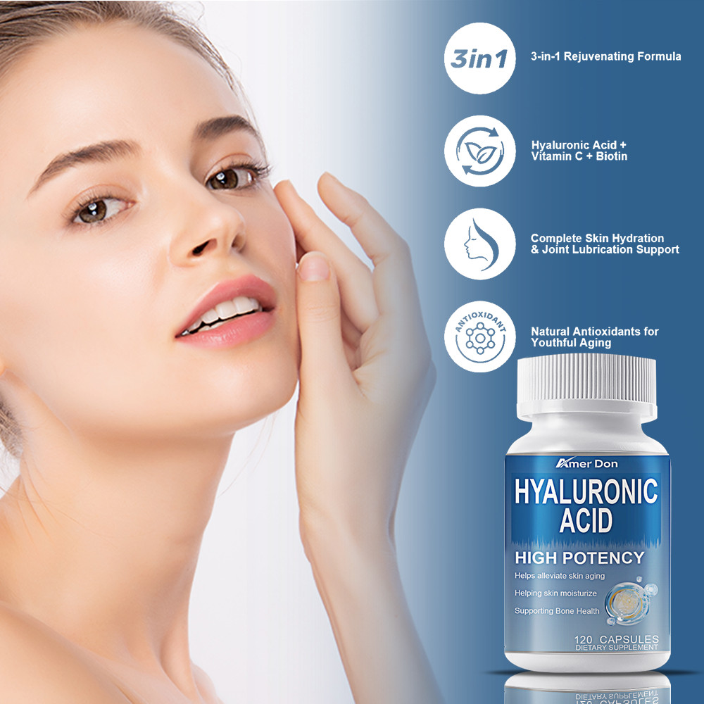 Hyaluronic Acid Turmeric Collagen Supplement Skin and Joint Support 120 x 850mg