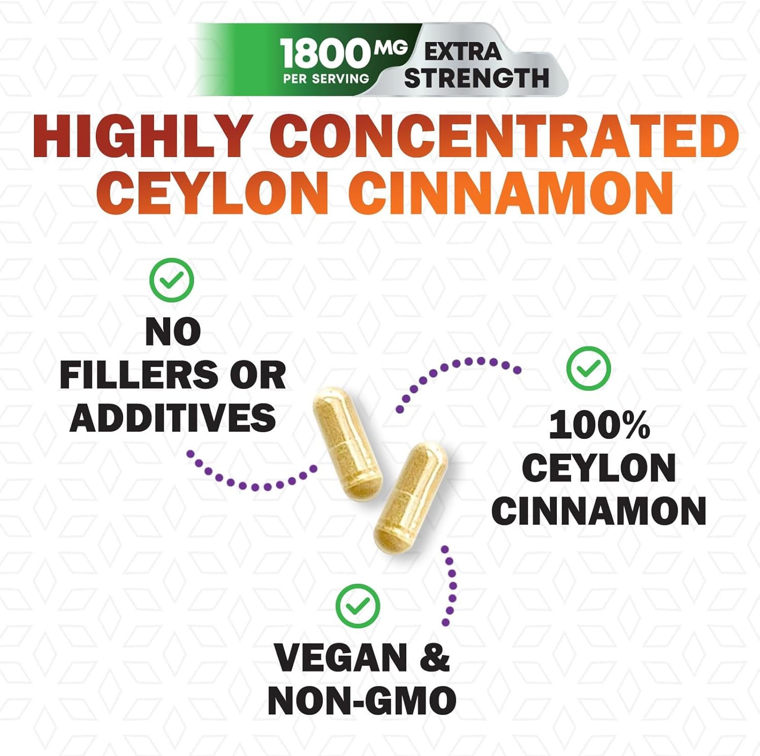 Organic Ceylon Cinnamon Supplement 1800Mg – Certified Organic Ceylon Cinnamon Po