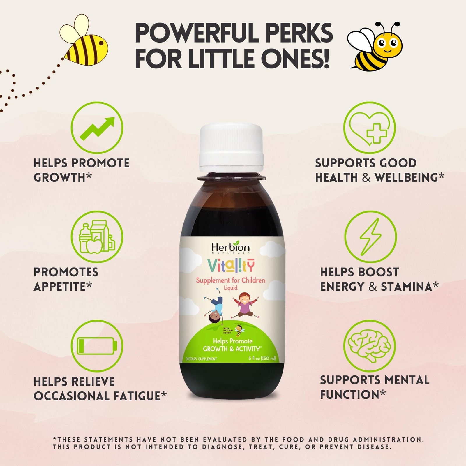 Vitality Supplement Children Promotes Growth Appetite Relieves Fatigue 5 Fl Oz