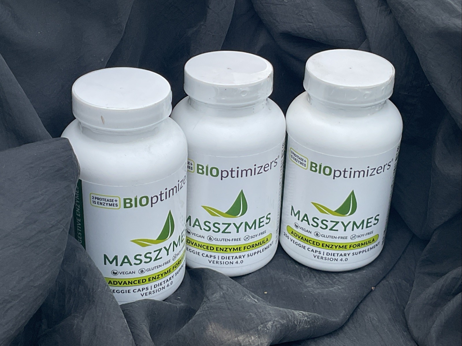 3X MassZymes 4.0 – Digestive Enzymes by BiOptimizers (250 Veg Caps Each). 5/26
