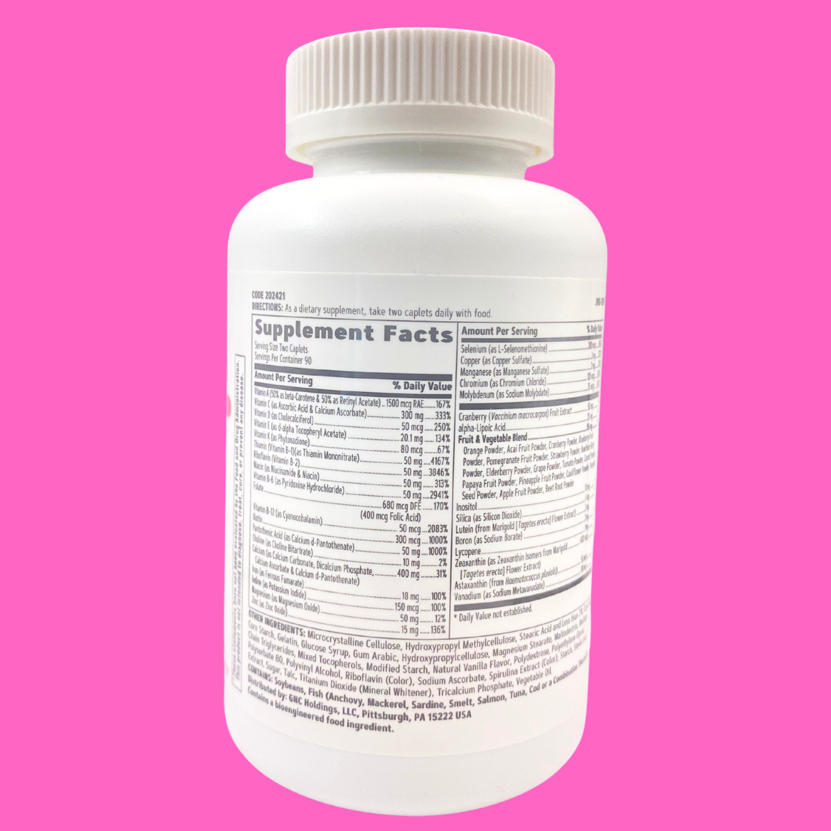 GNC Women’s Multivitamin Ultra Mega Timed-Release Health & Wellness 180 Caplets