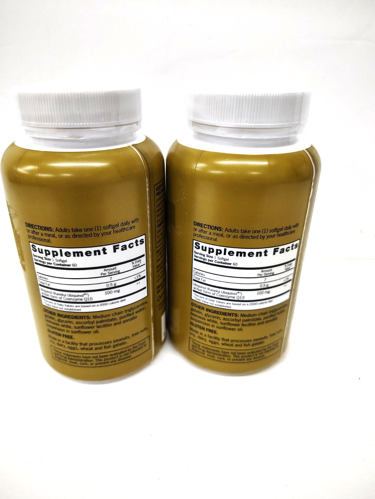 Lot Of 2 Bottles Qunol Ubiquinol 100 mg, 60 Softgels Each (120 Total) Exp 7/2026