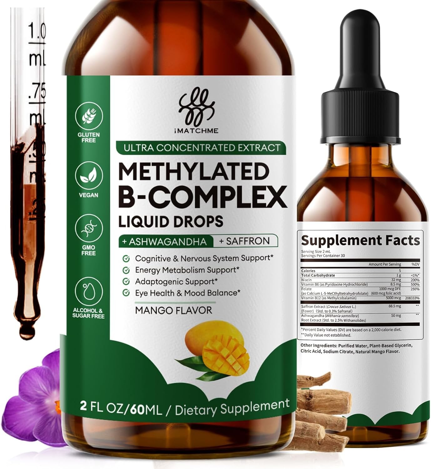 Vitamin B Complex Liquid Drops with Fast Absorption SuperB Liquid Complex 60ML