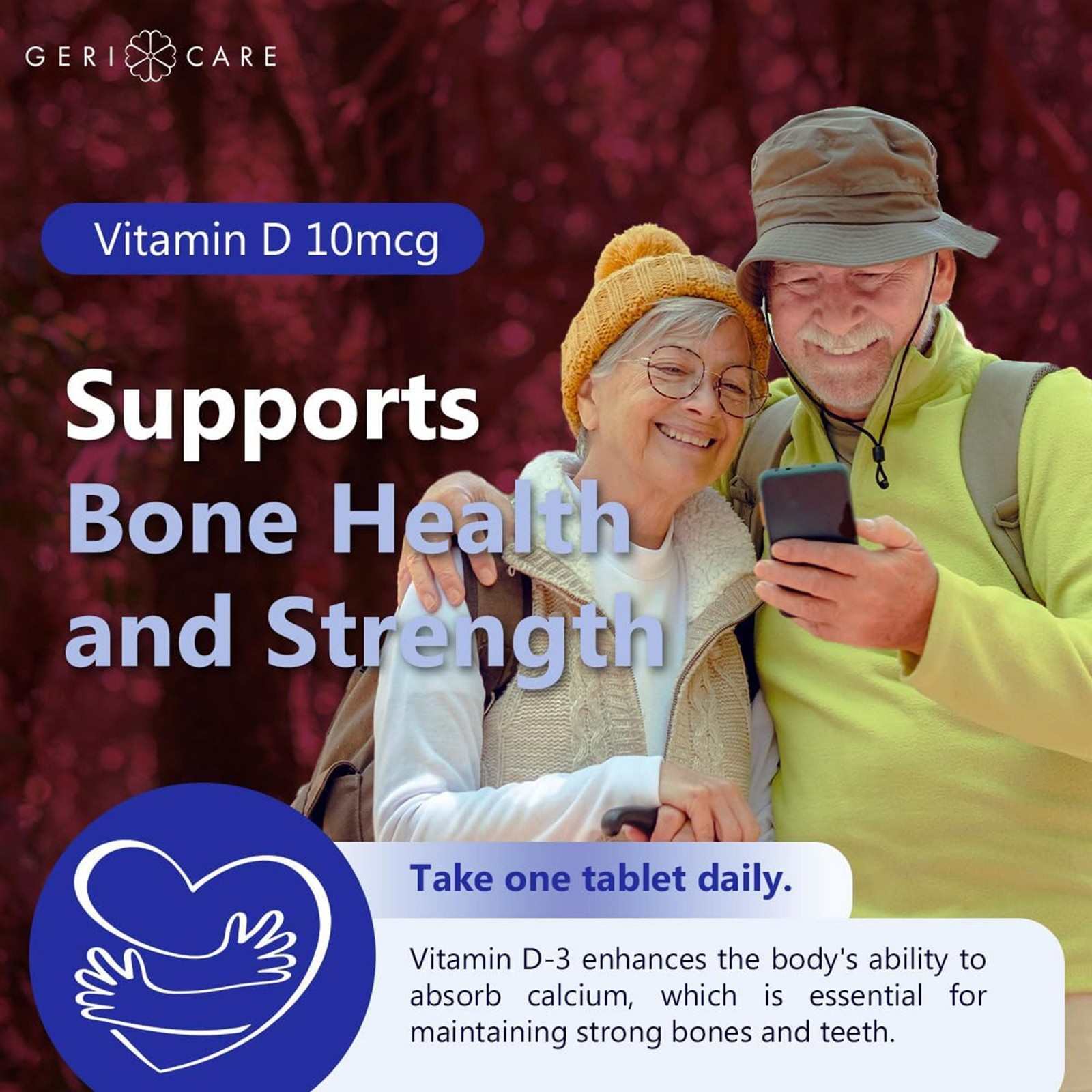 Geri-Care Vitamin D Tablet 400 IU 874-01-GCP 1 Bottle 100 per Bottle