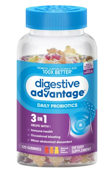 Schiff Digestive Advantage Probiotic Gummies – 120 Count– Daily Digestive Health