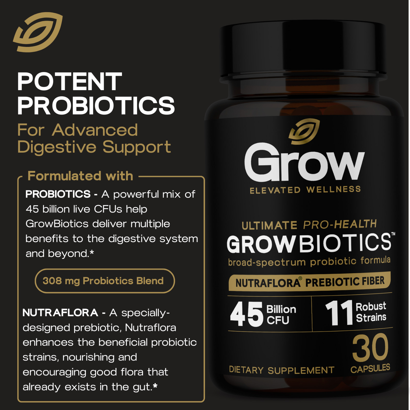 Daily Probiotics w/ Prebiotics 60 Billion CFU Vegan Gut & Digestive Health 30ct
