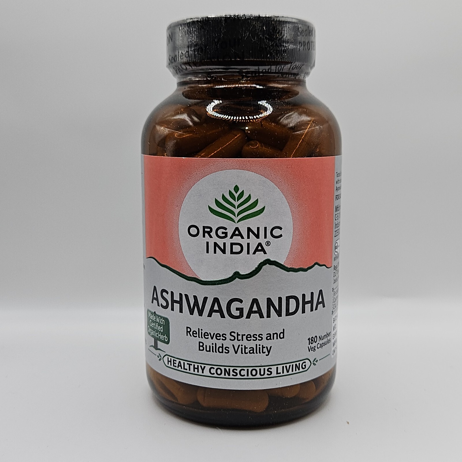 Organic India Ashvagandha EXP.6/2026 OFFICIAL USA 3 BOX 180 CAPS Healthy Stress