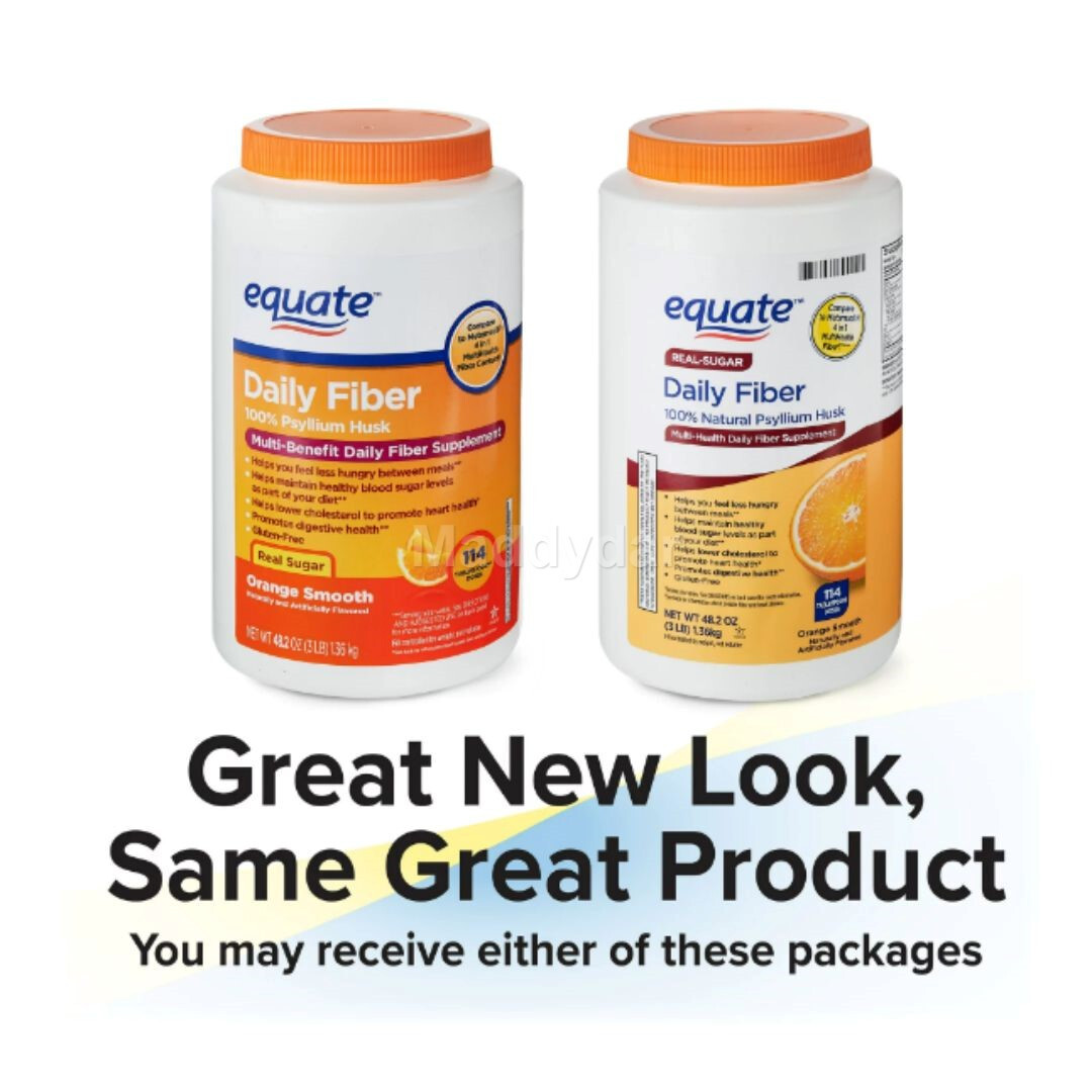 Equate Daily Fiber Orange Smooth Fiber Powder, 48.2 oz. ( Fast Free Shipping )