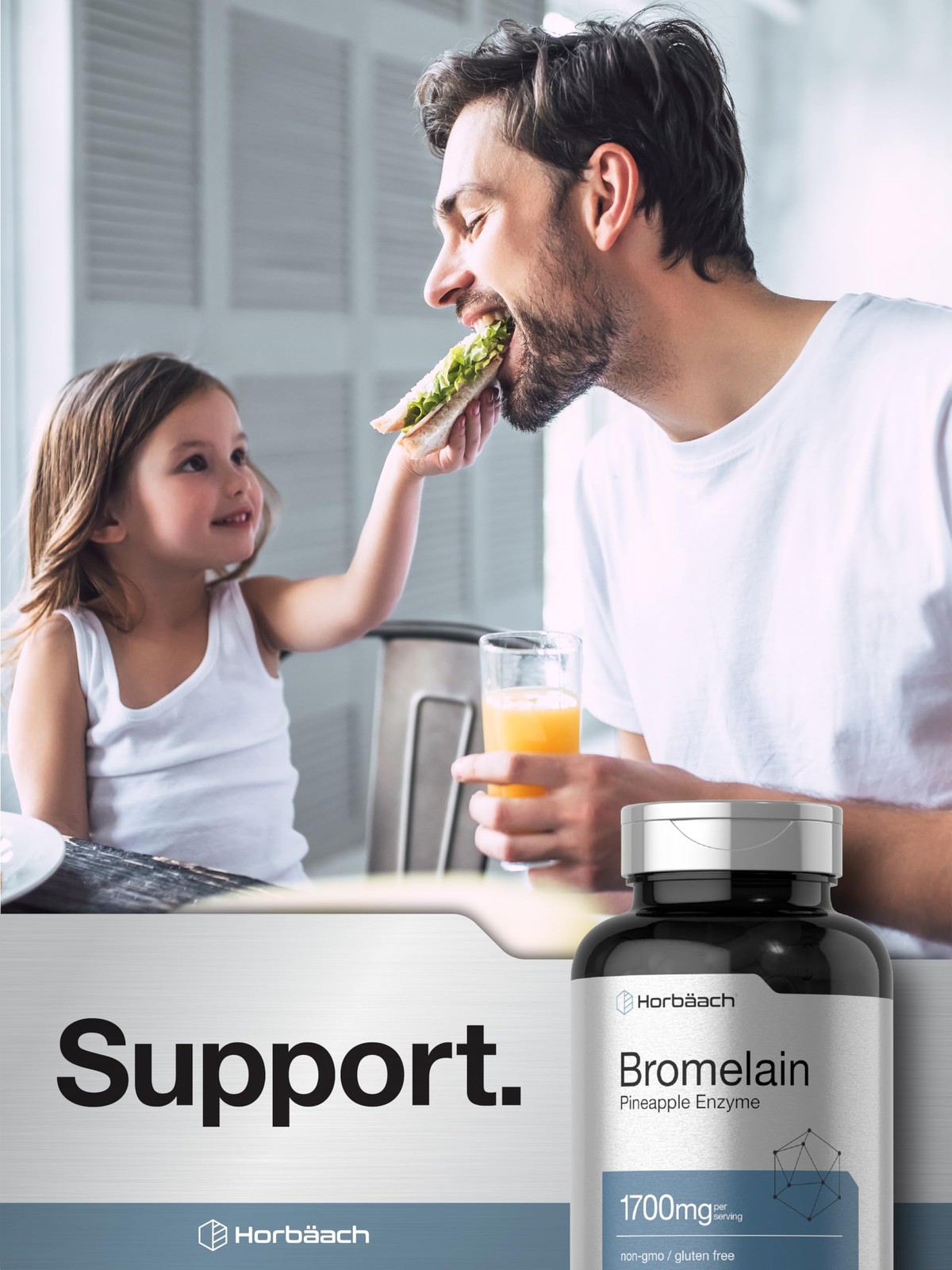 Horbäach Bromelain 1700 Mg 120 Capsules Supports Digestive Health CL4423