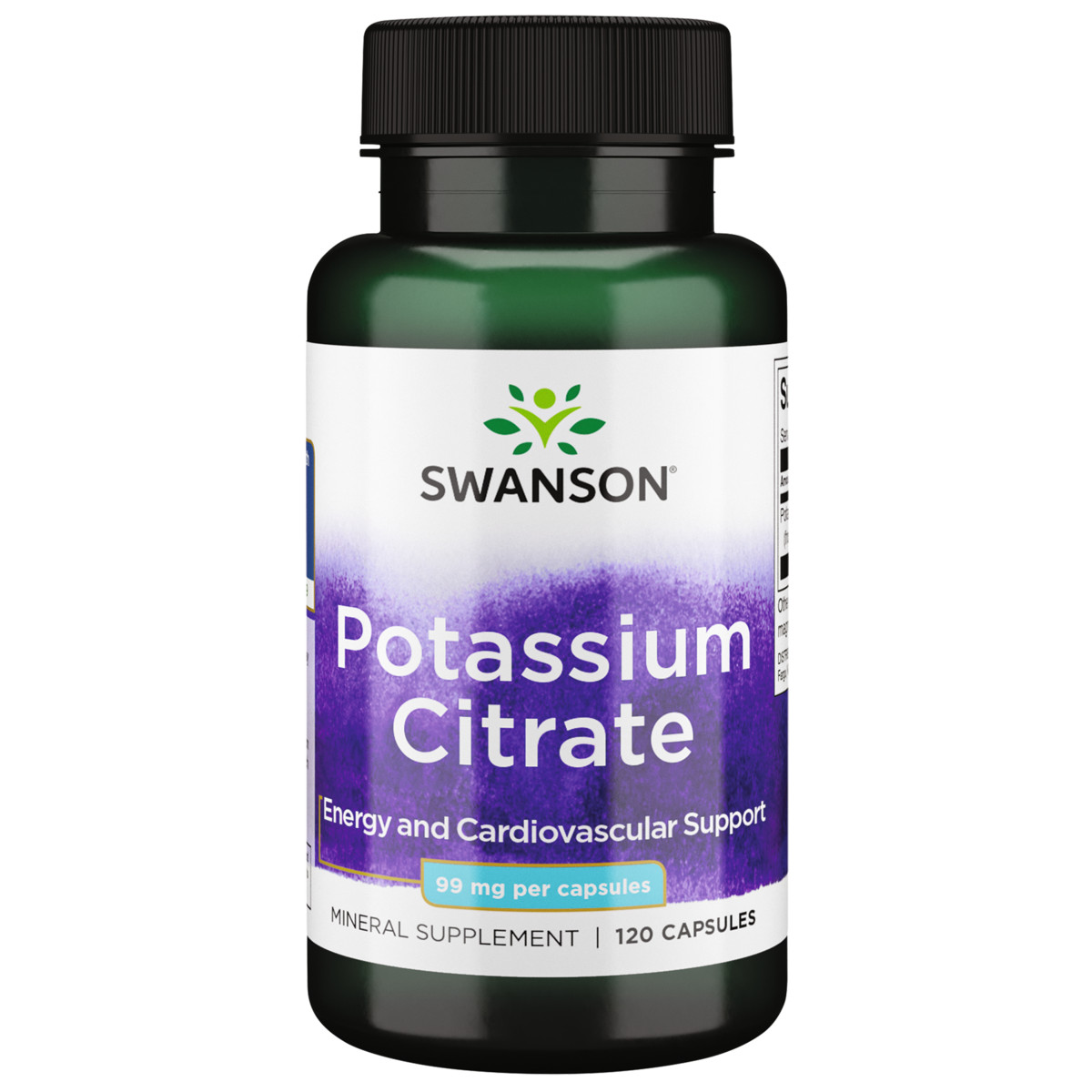 Swanson Mineral Supplements Potassium Citrate 99 mg Capsule 120ct
