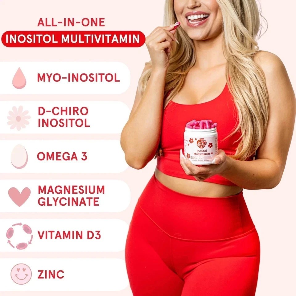 Peach Perfect Inositol Multivitamin Myo & D-Chiro 40:1 Blend with Omega-3