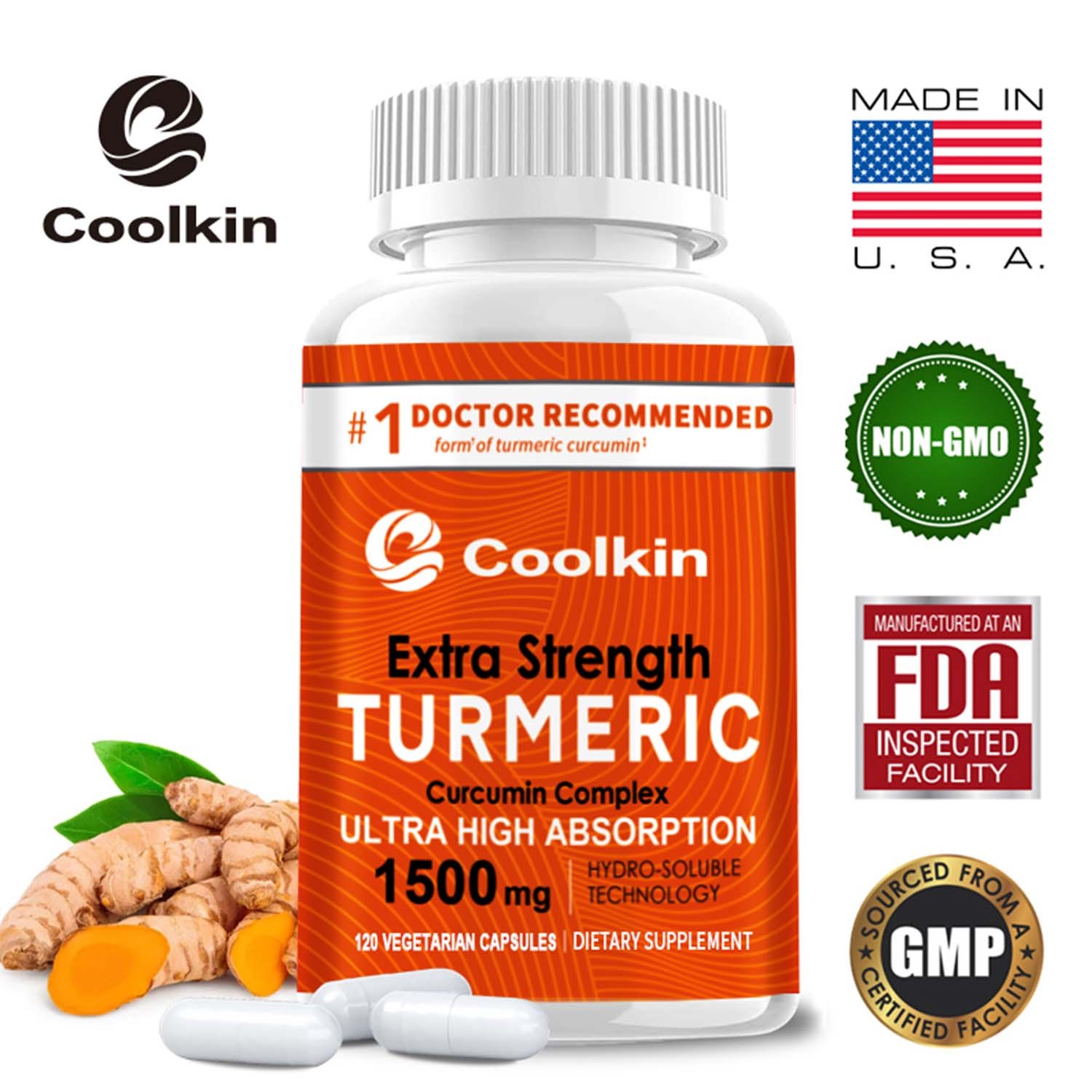 120pcs Extra Strength Turmeric Curcumin Complex – High Absorption, Pain Relief