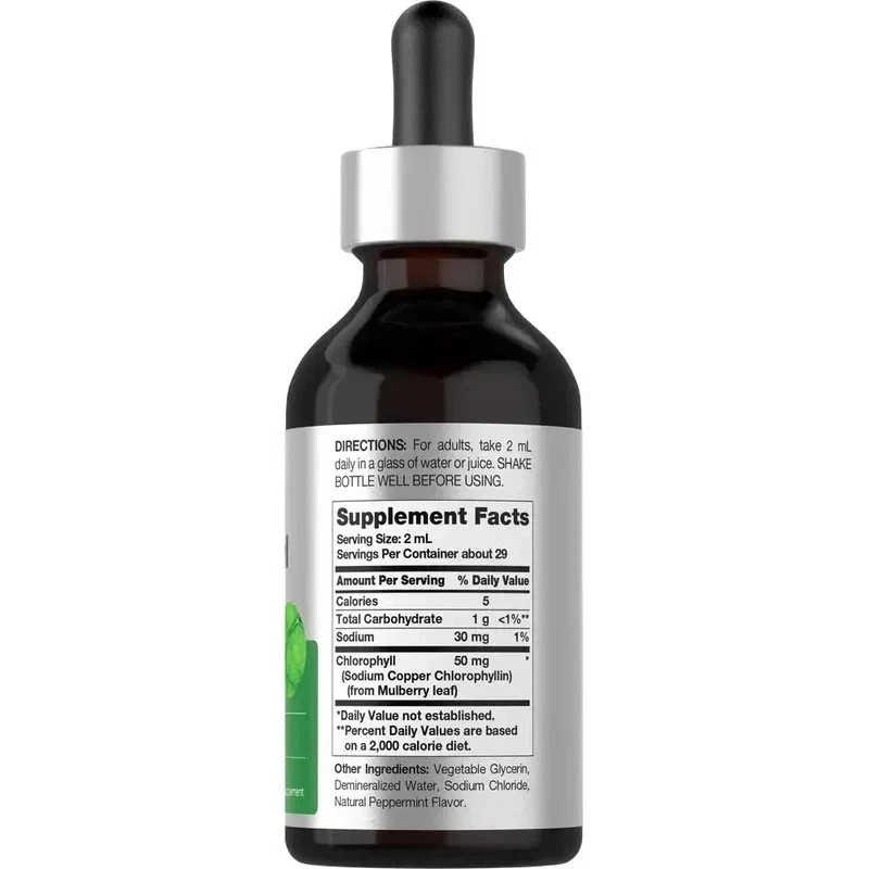 Horbäach Liquid Chlorophyll Drops | Natural oz | 2 Peppermint Flavor | Vegan