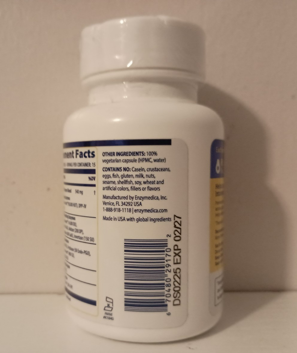 Enzymedica® Digest Spectrum 30 Capsules Casein-Free, Dairy-Free, Egg-Free VEGAN