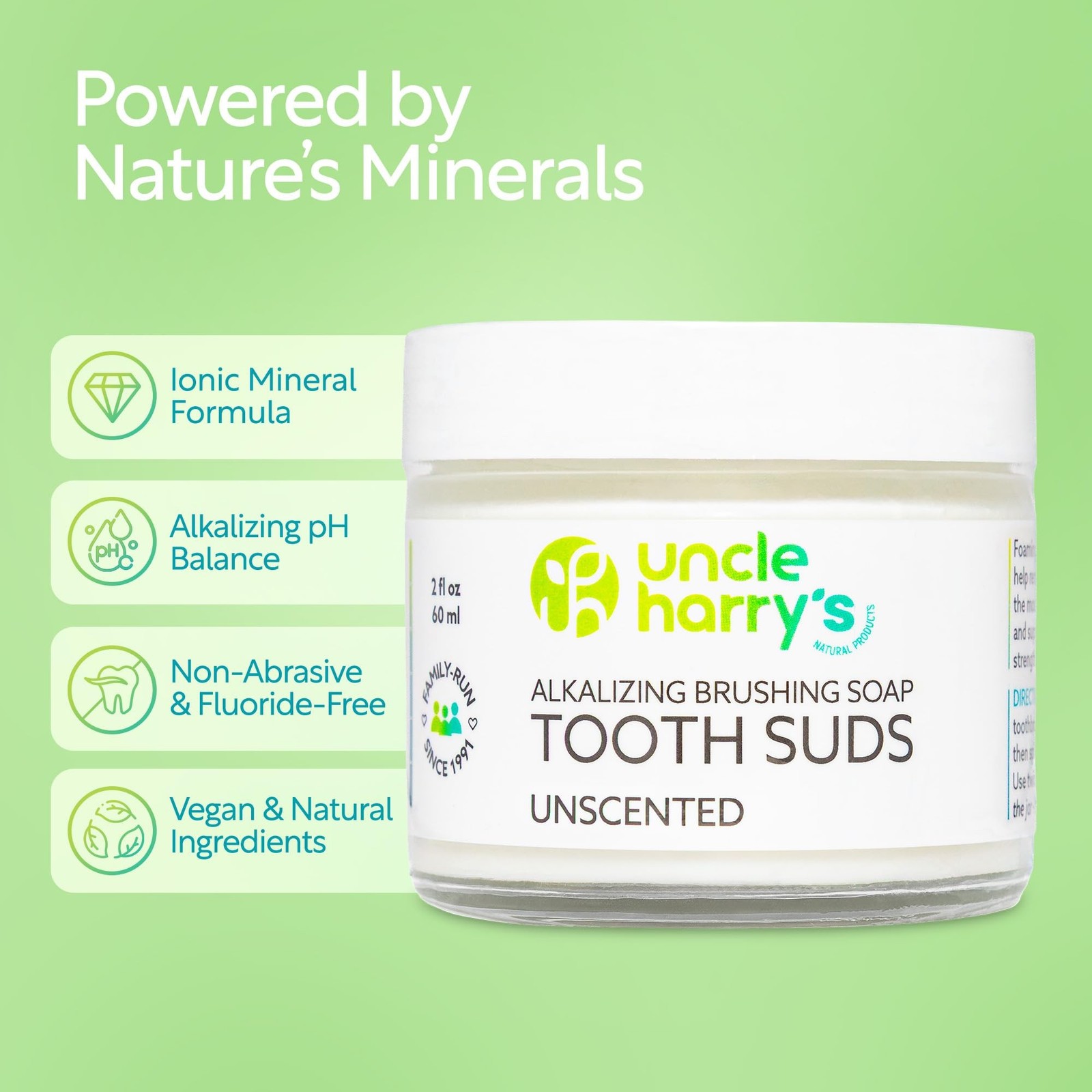 Uncle Harry’s Non-Abrasive Unscented Brushing Soap Tooth Suds | Natural Remin…