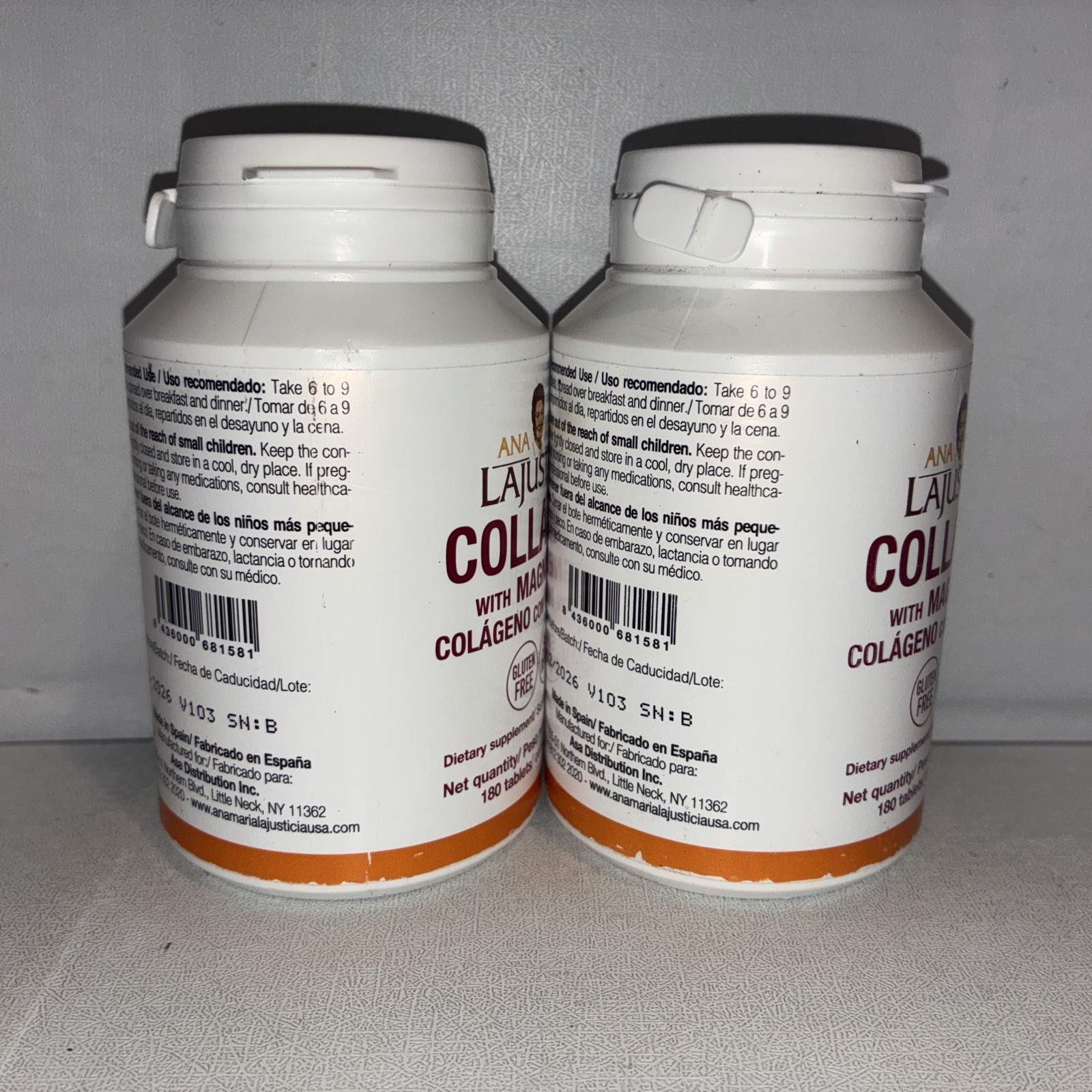 Lot Of 2-Collagen with Magnesium, 180 Tablets Each / Exp 12/2026