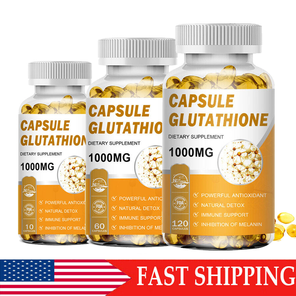 10/60/120 Glutathione Whitening Capsules 1000mg Liver Detox Dark Spots Remover