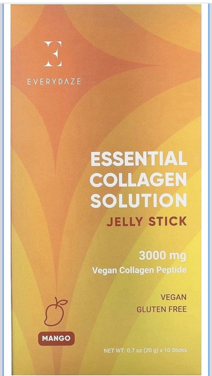 EVERYDAZE Essential Collagen Solution Jelly Stick Mango 3000 mg Vegan EXP 10/28