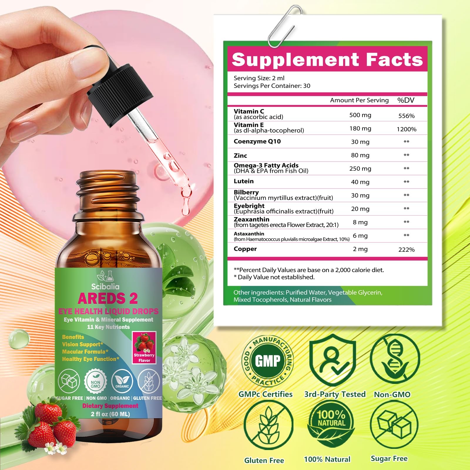 AREDS 2 Formula Liquid Drops, Advance 11-in-1 Eye 2 Fl Oz (Pack of 1)