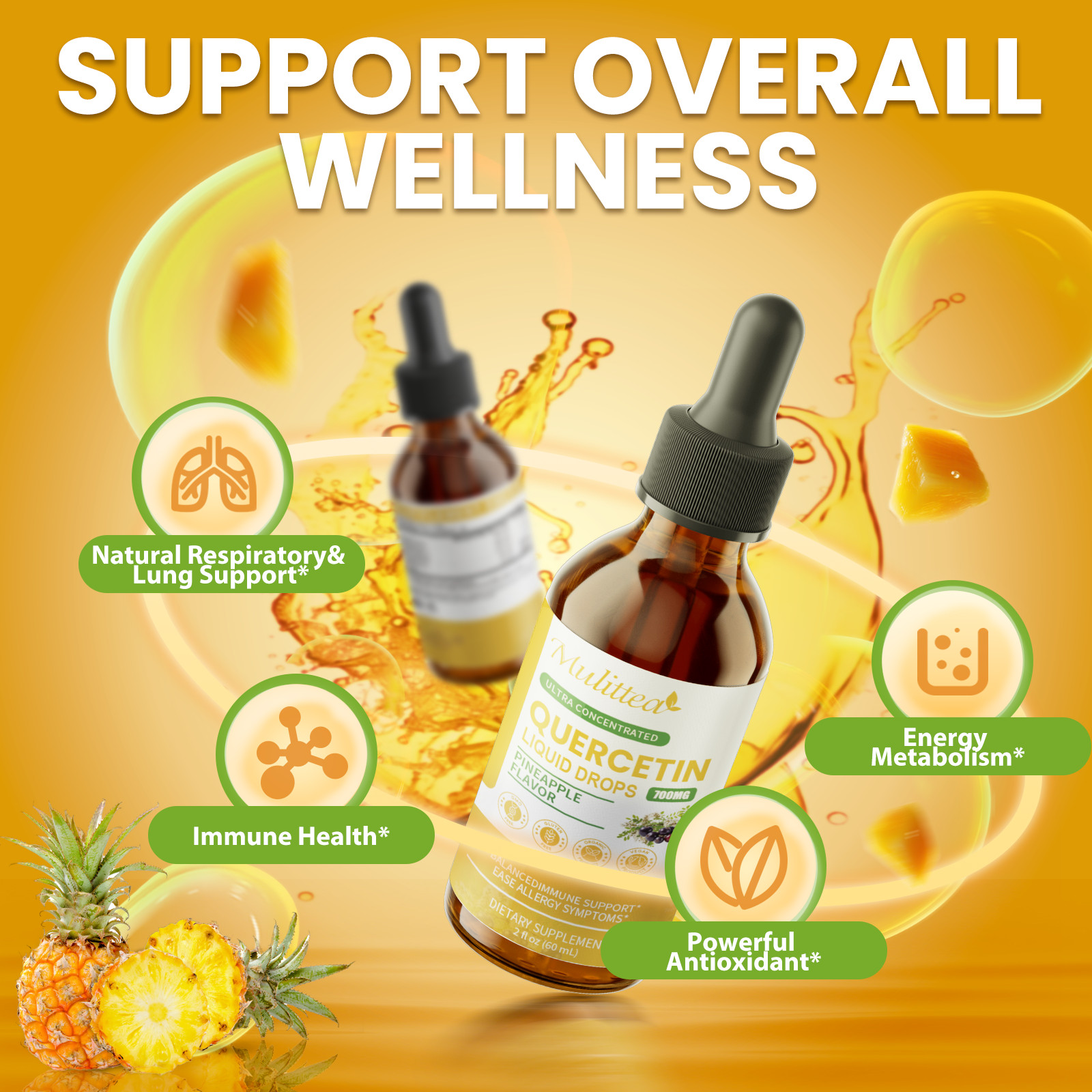 Quercetin Liquid Drops – Quercetin Supplements for Immunity Respiratory Wellness