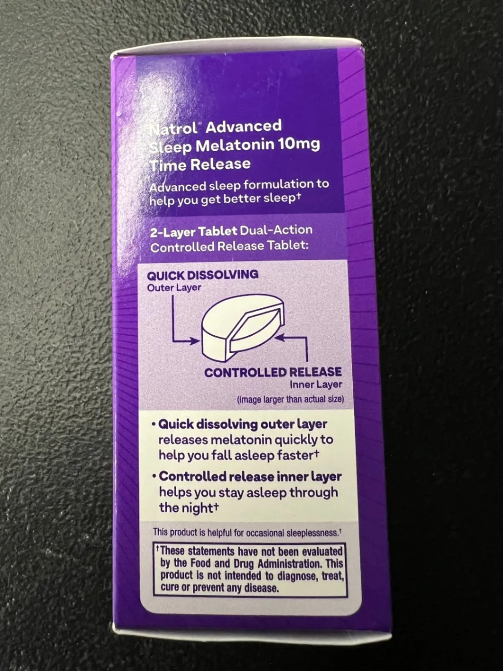 Natrol Sleep Advanced Melatonin 10mg Time Release Dietary Supplement 75 Tablets
