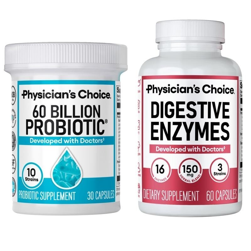 60 Billion CFU Probiotic Digestive Enzymes Bundle Gut Health Bloating Relief Imm
