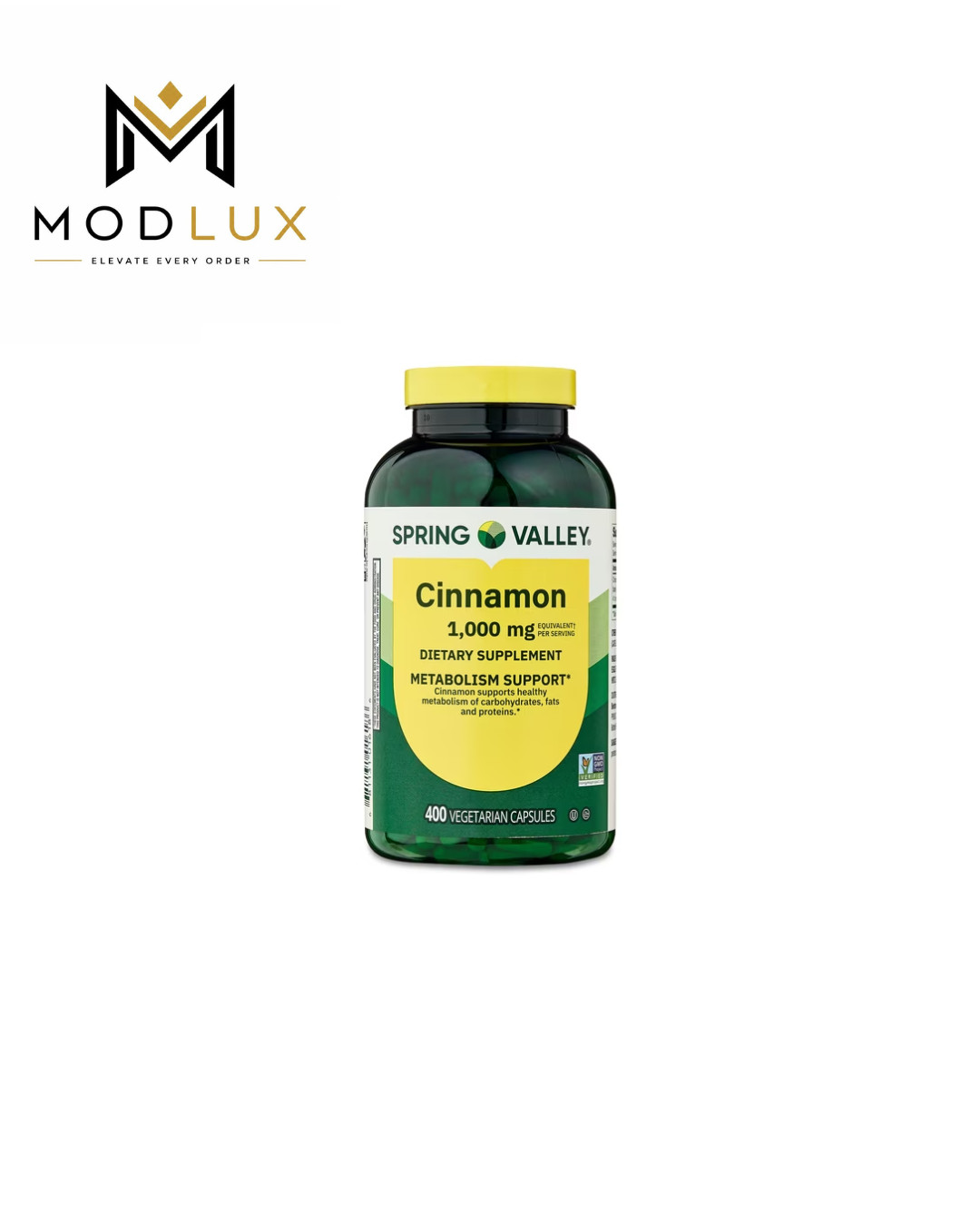 Spring Valley Cinnamon Capsules 1000 mg Metabolism Support 400 Count