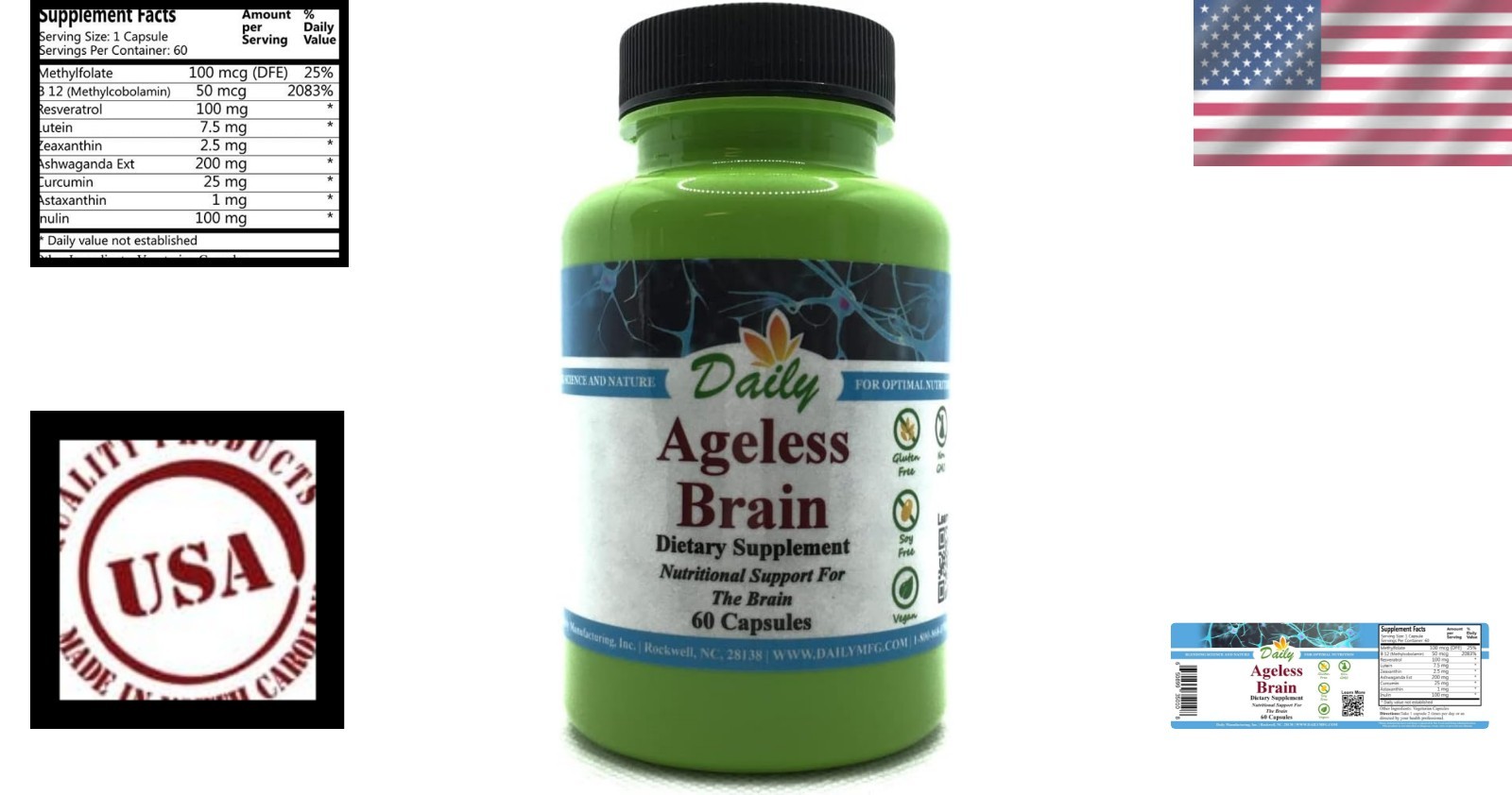 Ageless Brain Supplement: Methylfolate & B12 for Ultimate Brain Support