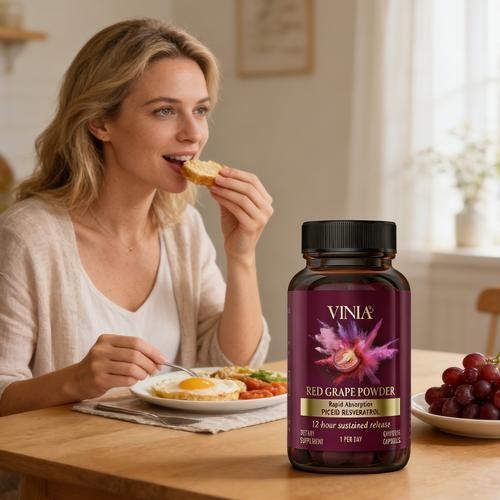3pcs VINIA Piceid Resveratrol Supplement Non-GMO, 60ct Increases Blood Flow