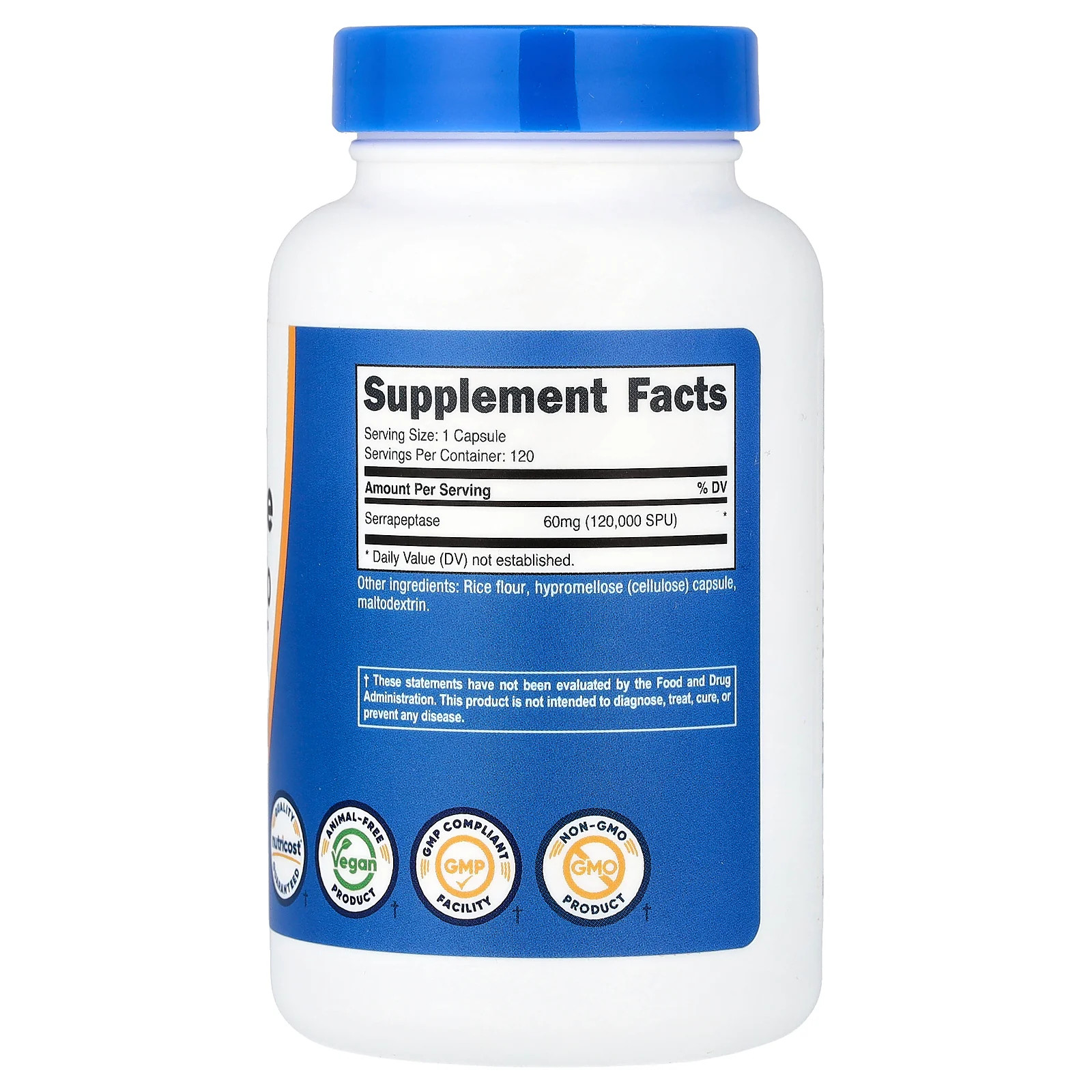 2 X Nutricost, Serrapeptase, 60 mg (120,000 SPU), 120 Capsules