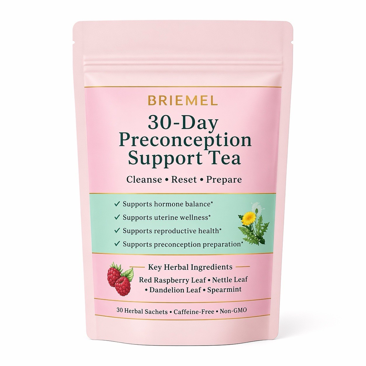 Fertility Support Tea Preconception Herbal Blend Hormone Balance 30 Days Supply