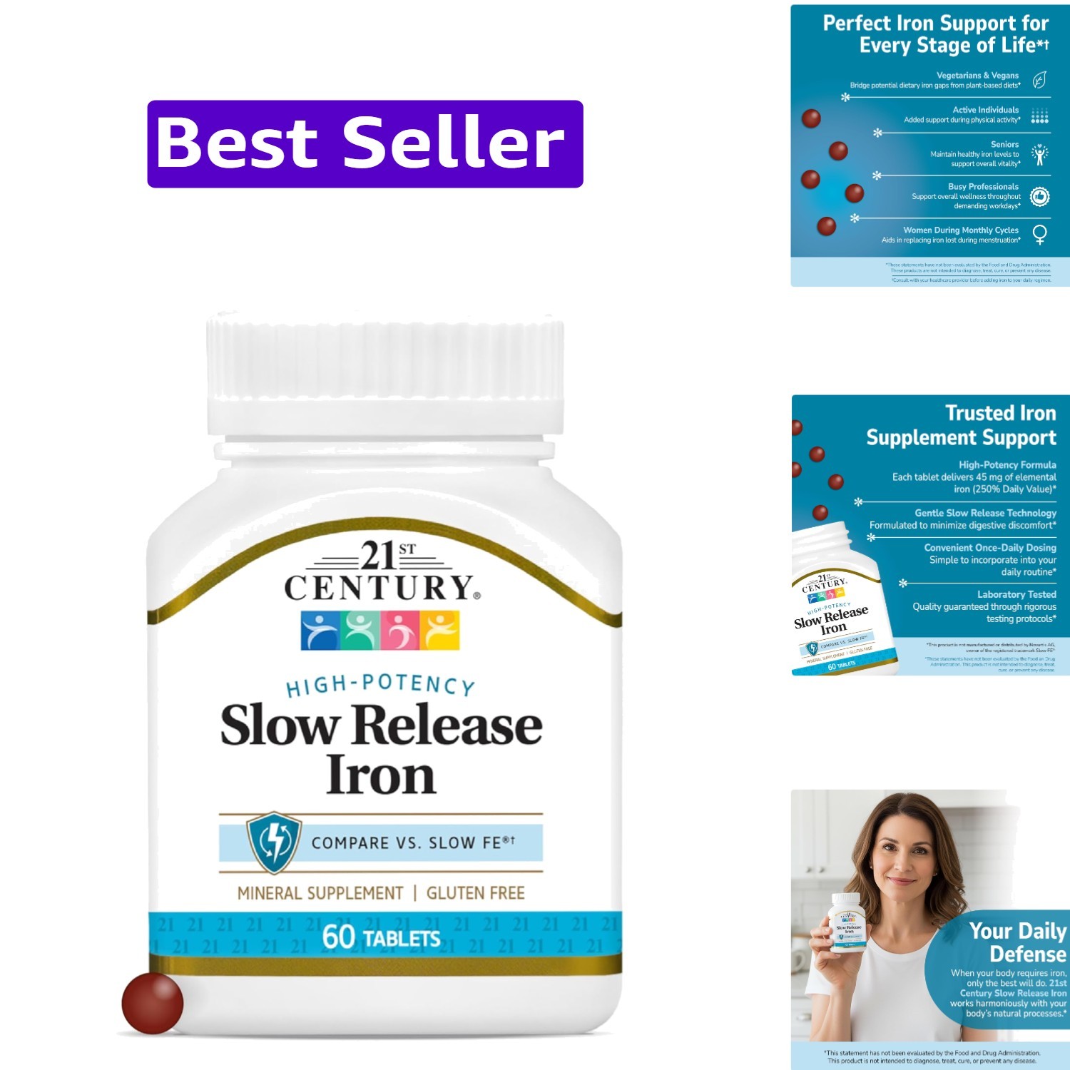 Slow Release Iron Tablets, 60 Count