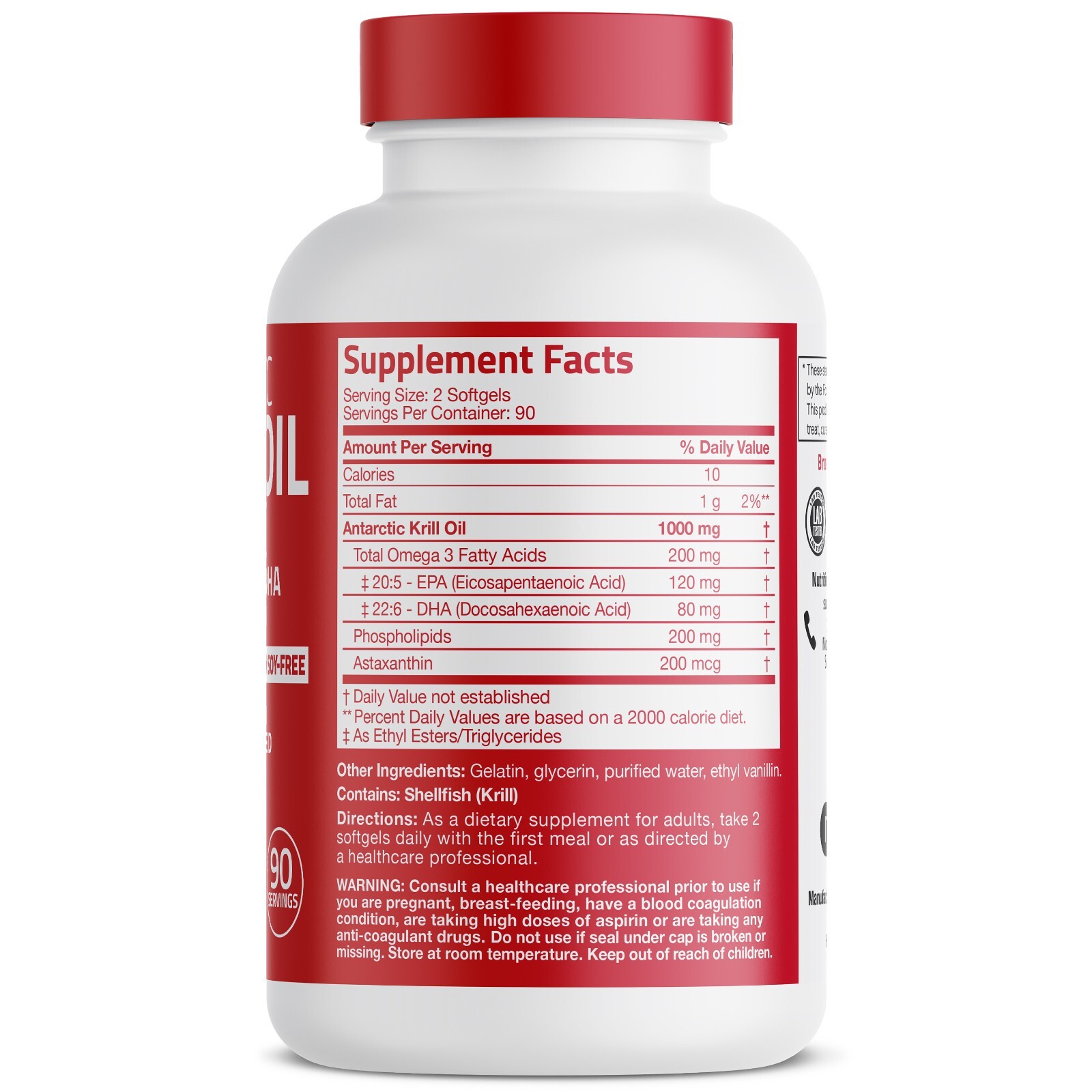 Antarctic Krill Oil 1000mg with Omega-3s EPA, DHA and Astaxanthin