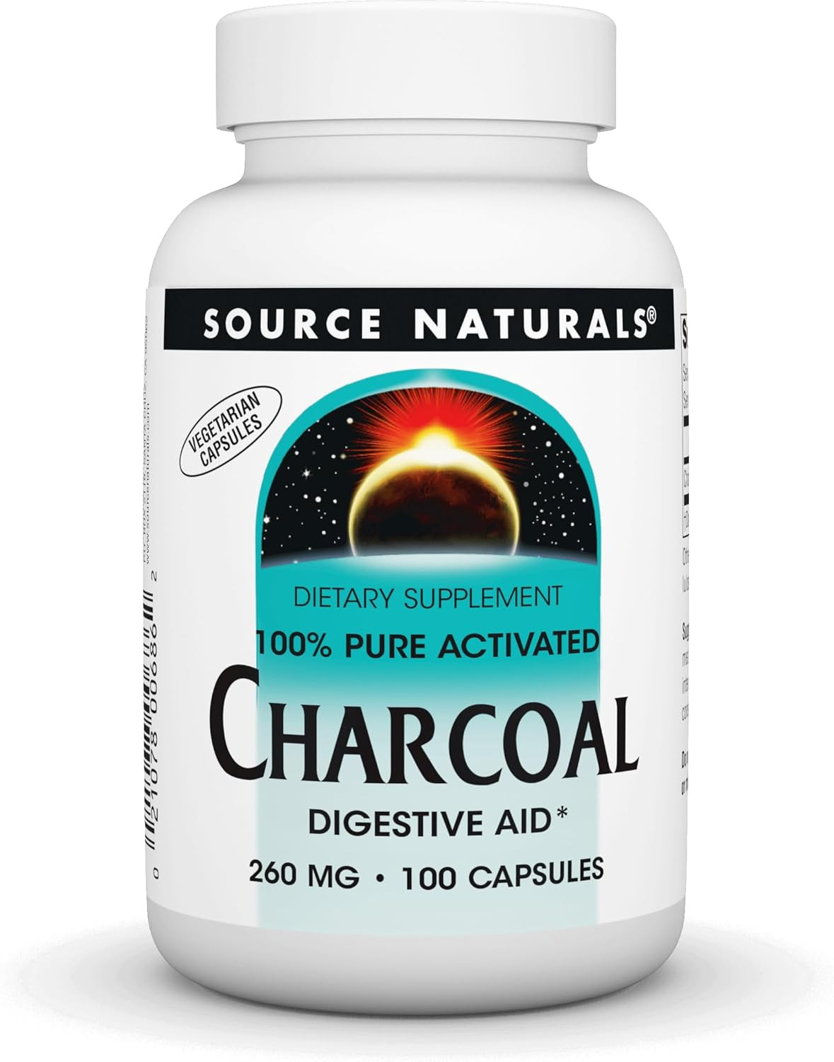 Charcoal – 100% Pure Activated, Digestive Aid – 100 Capsules