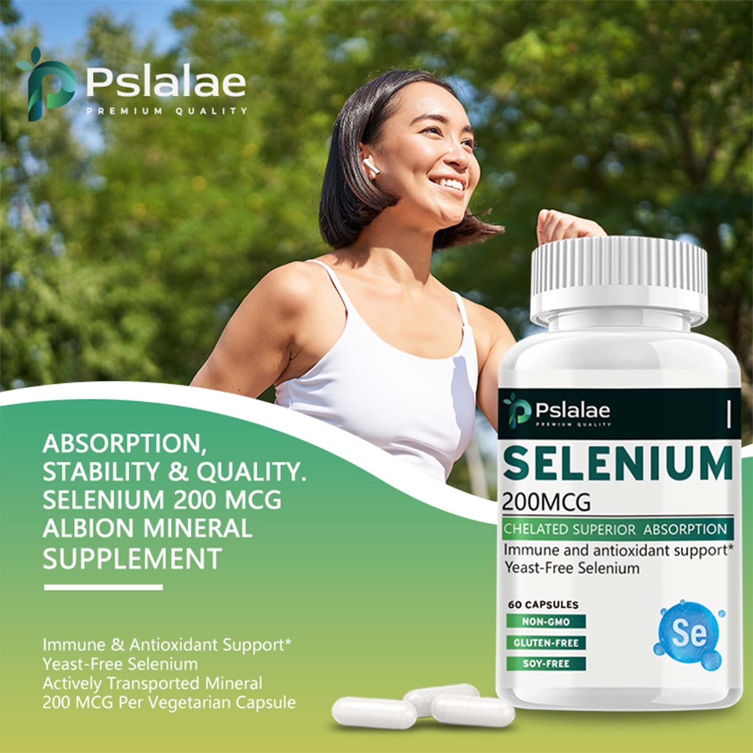 Selenium 200mcg – Thyroid,Potency Antioxidant,Immune System & Metabolism Support
