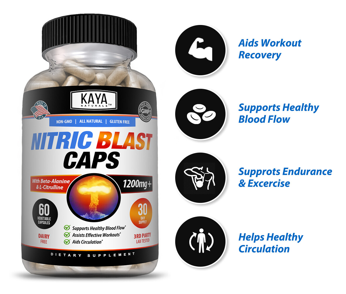 (2 Pack) Nitric Blast 60ct, L-Arginine Nitric oxide, NO3, Testosterone Booster