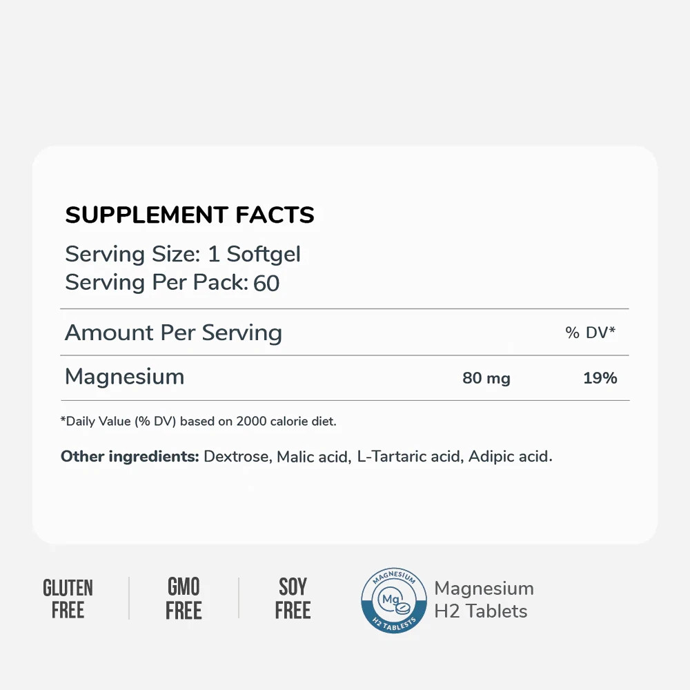 H2 Hydrogen Tablets with Magnesium – 8 PPM Hydrogen Tablets for Drinking Water –