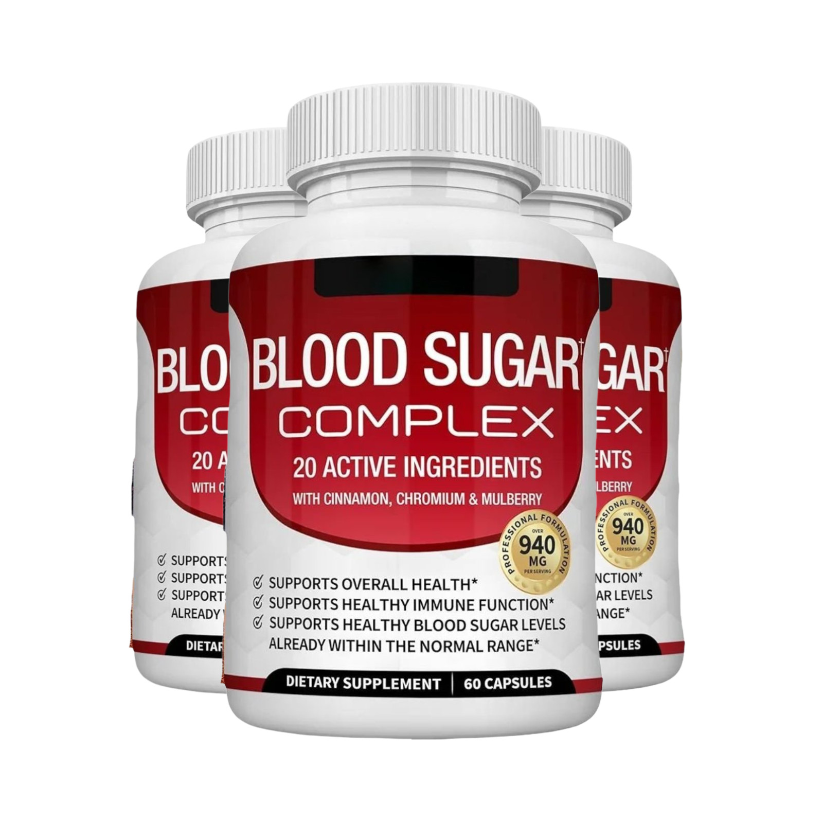 3-Pack Blood Sugar Intricate – Sugar Plant-based Blood Daily Capsules Support