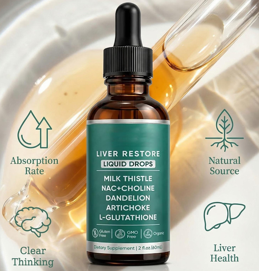 Support Supplement Purelia Liver Restore Drops Complete Liver Detox 60ml