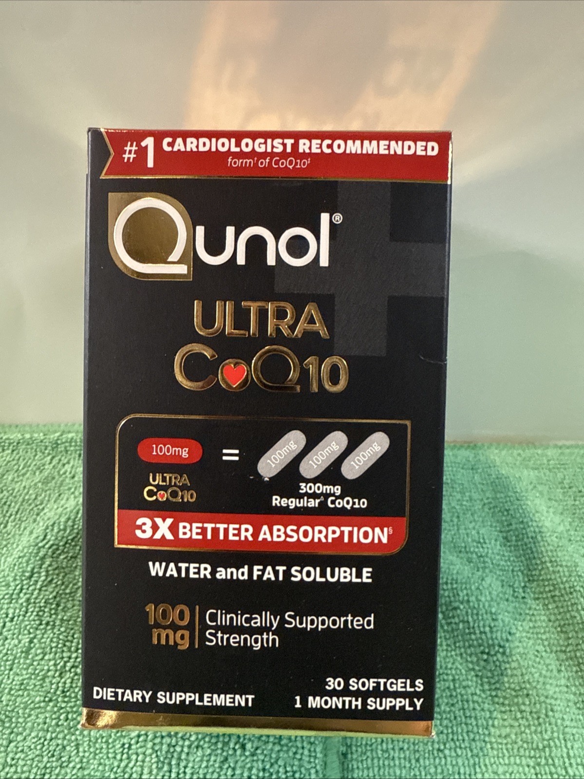 Qunol Ultra CoQ10 100mg Clinical Strength- 1 Month Supply- 30 Softgels 7/2027+