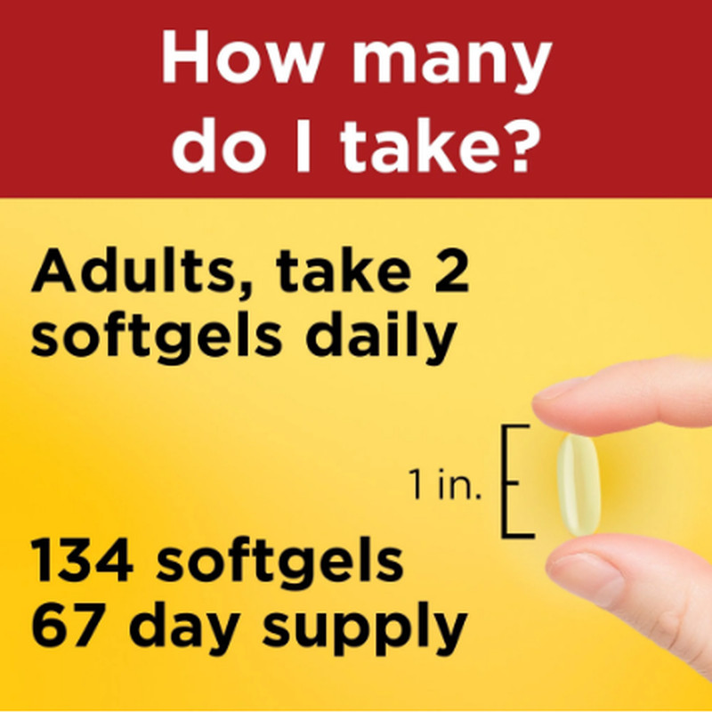 Nature Made Fish Oil 2400mg Per Serving Softgels Omega 3 Fish Oil 134 Count