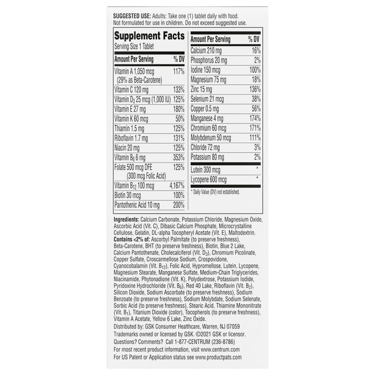 Centrum Silver Men 50 Plus – 100 Tablets