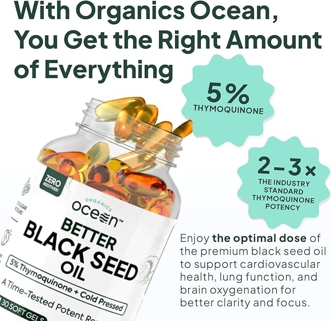 Organics Ocean Better Black Seed Oil Cold Pressed – 30 Softgels