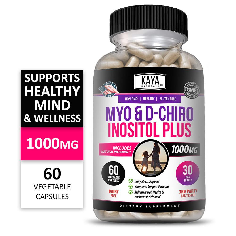 Myo & D-Chiro Inositol Plus 60ct, Women Hormone Support, Manage Stress