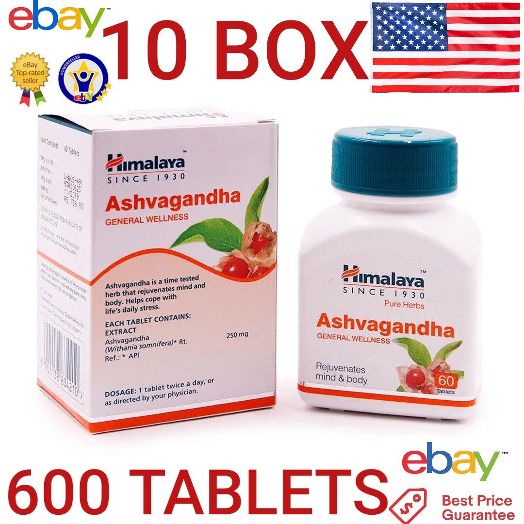 Ashwagandha Himalaya 10 Pack 600 Tablet Exp9/2025 Anxiety Stress Relief Immunity