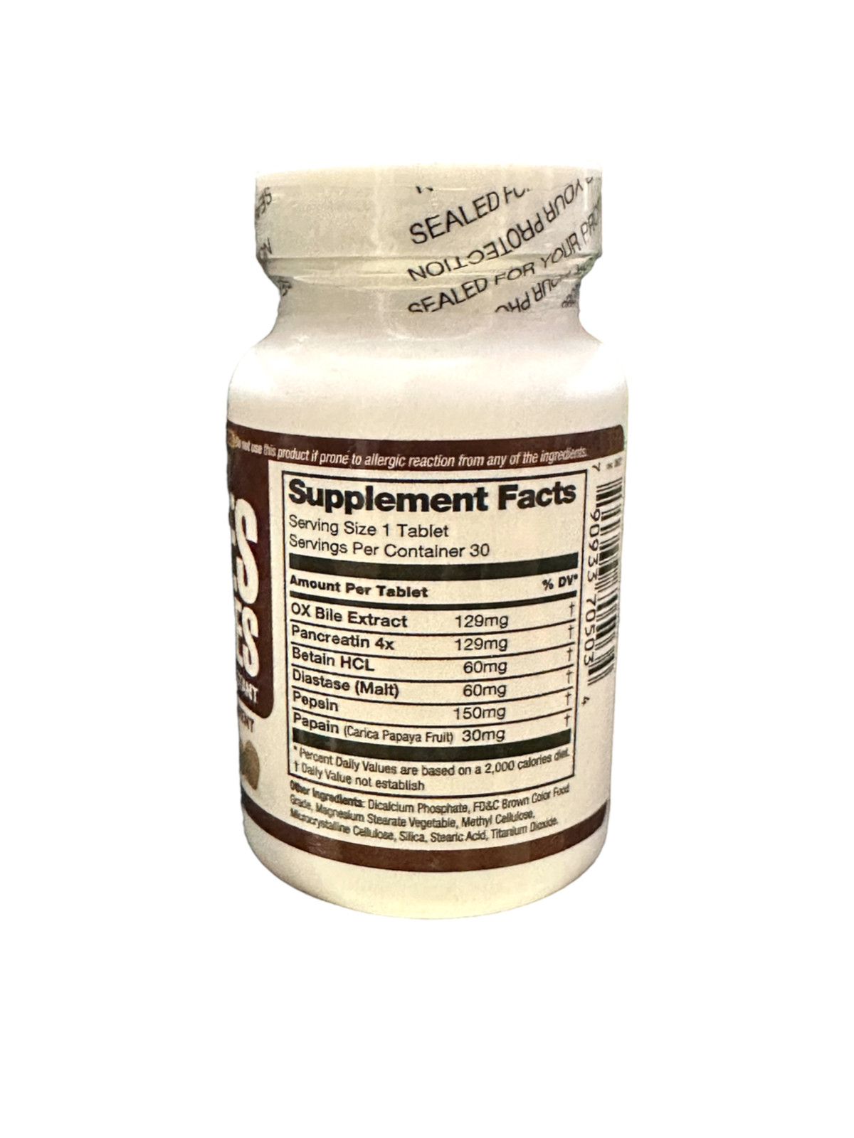 Germa Sales Biliares Ox Bile Enzymatic Digestant 30 Tablets. Pack of 3