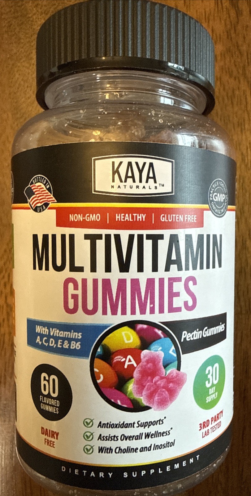 Kaya Naturals Adult Multi Vitamin Gummy, Biotin, Vitamin A, B-12, C & E,