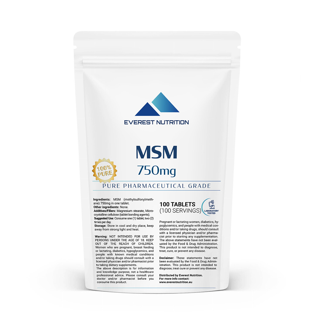 MSM ORGANIC SULFUR TABLETS, JOINT REGENERATION, ANTIOXIDANT, COLLAGEN SYNTHESIS