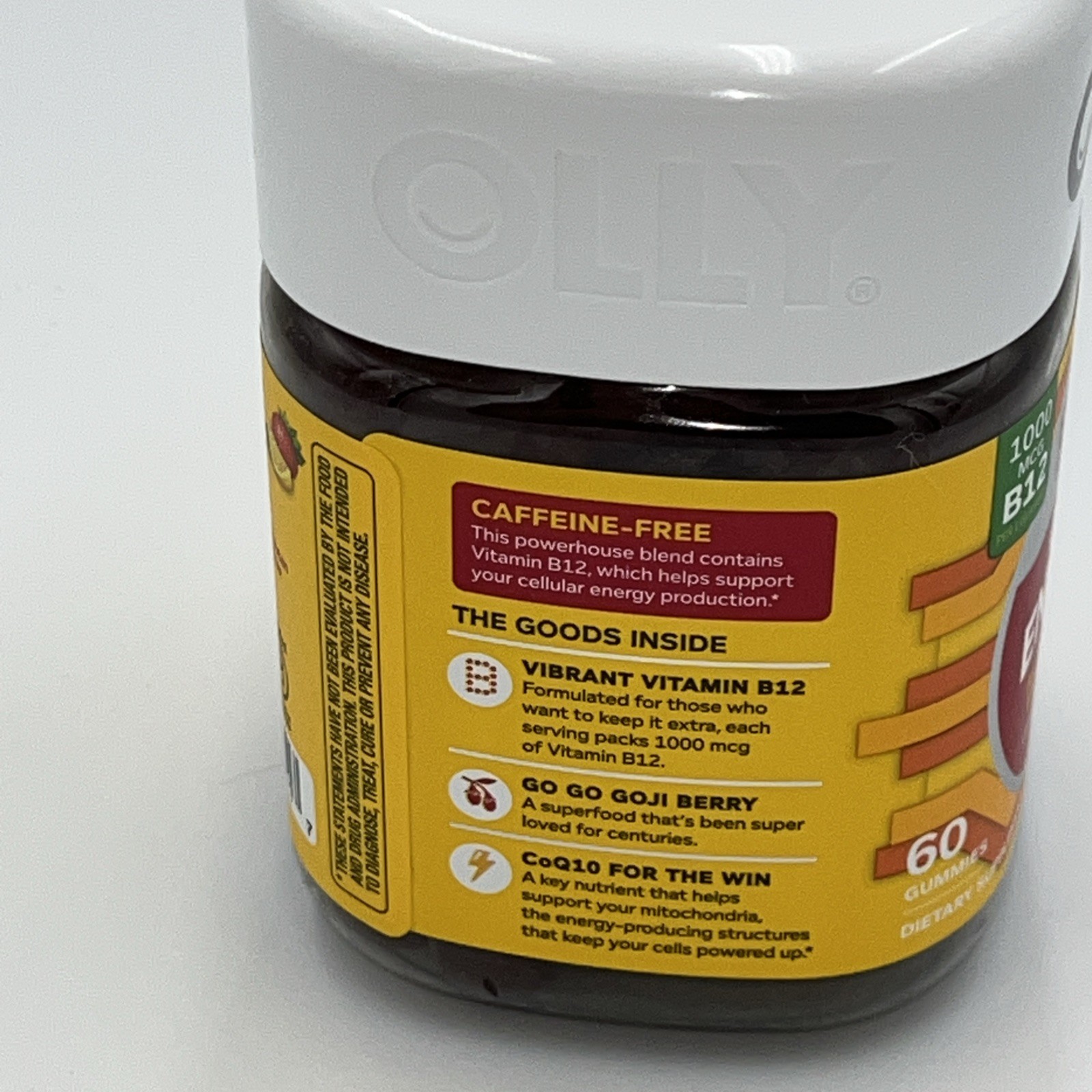 OLLY Extra Strength Daily Energy Gummy, Caffeine 60 Count (Pack of 1), Red
