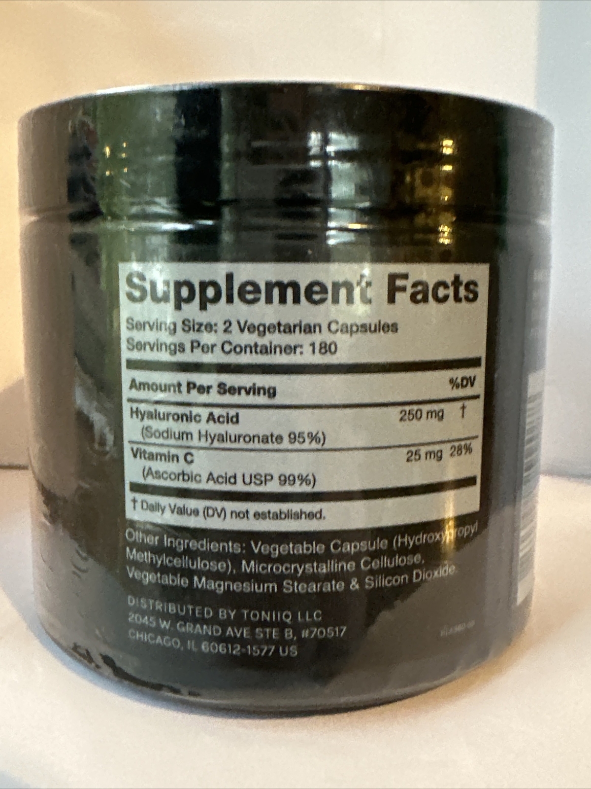 Toniiq Hyaluronic Acid, Ultra High Purity, 360 Capsules 250mg Formula